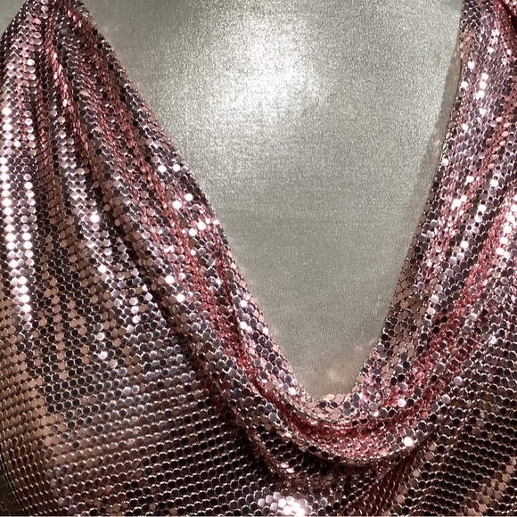 Rose pink metal mesh halter - Picture 3 of 6